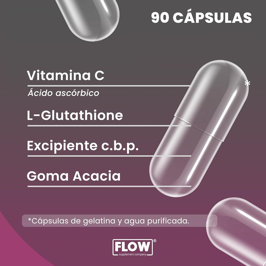 L-Glutathione / 90 cápsulas de 500 mg c/u – Flow Supplements Company